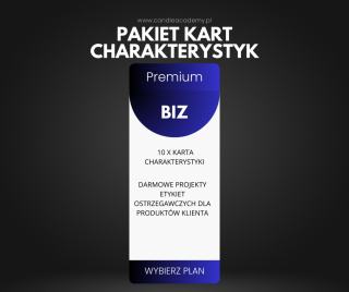 Pakiet kart charakterystyk BIZ PREMIUM